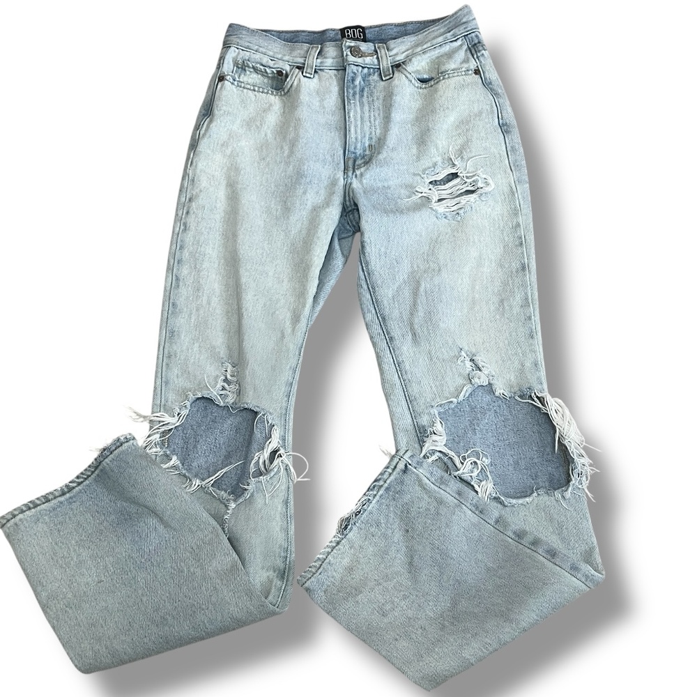 BDG Urban Outfitters Distressed Bootcut Jeans Size 25 Grunge Edgy Capsule Blue‎